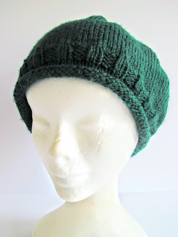 Green Beret Dark Green Beret Green Beanie Green Hat Green Etsy UK