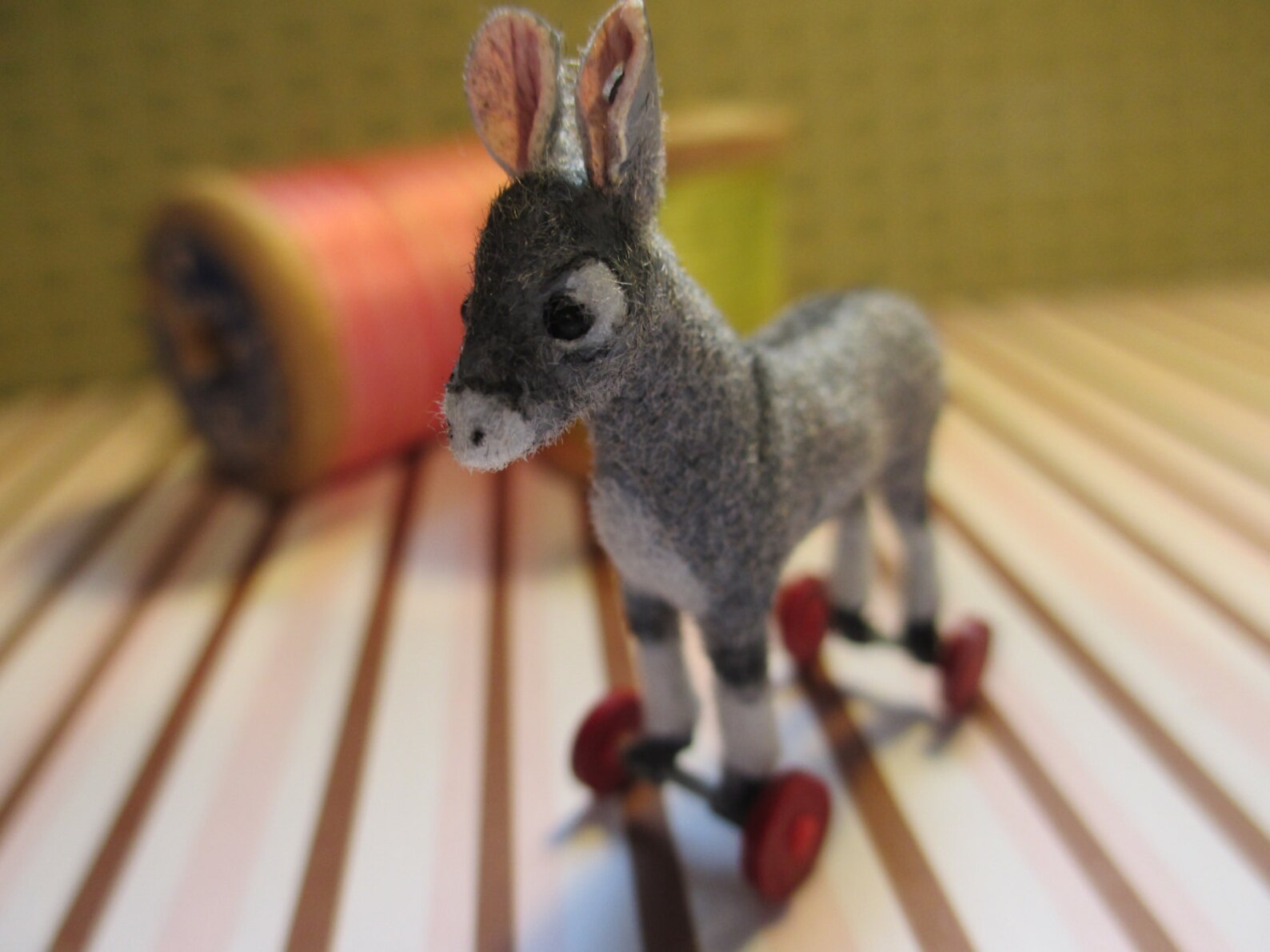1/12 Scale Dollhouse Miniature Donkey on Wheels Toy Etsy
