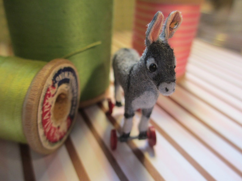 1/12 Scale Dollhouse Miniature Donkey on Wheels Toy Etsy