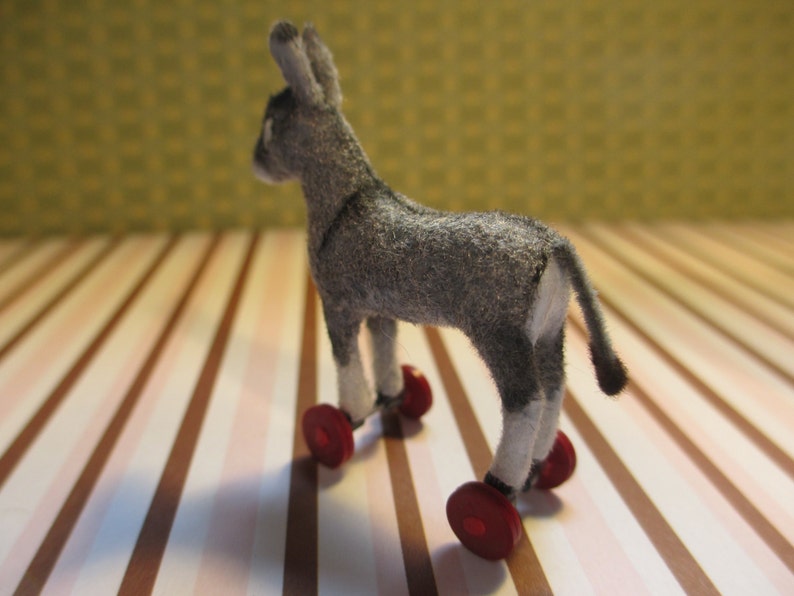 1/12 Scale Dollhouse Miniature Donkey on Wheels Toy Etsy