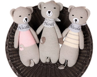 Spieluhr gehäkelt mit Wunschmelodie, Spieluhr Baby, Baby Geschenk personalisiert, Babygeschenk Geburt, personalisiertes Kuscheltier