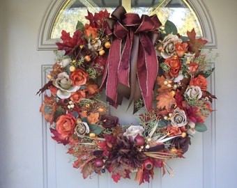 18 de Acción de Gracias en guirnalda brillante / corona de otoño / guirnalda de otoño / decoración de otoño / corona rústica / guirnalda de cottage Chic