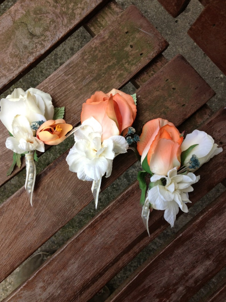 Coral Ivory and Teal Blue Real Touch Silk Bridal Bouquet ...