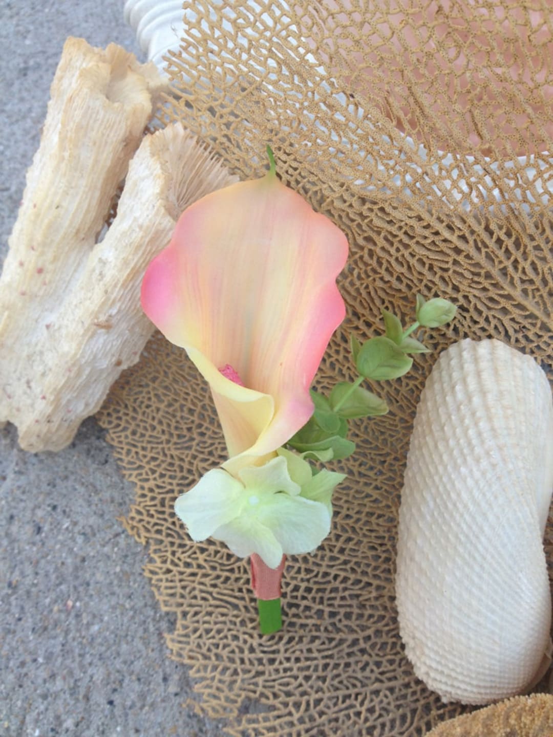 Beach Wedding / Destination Wedding / Tropical Pink Real Touch Calla