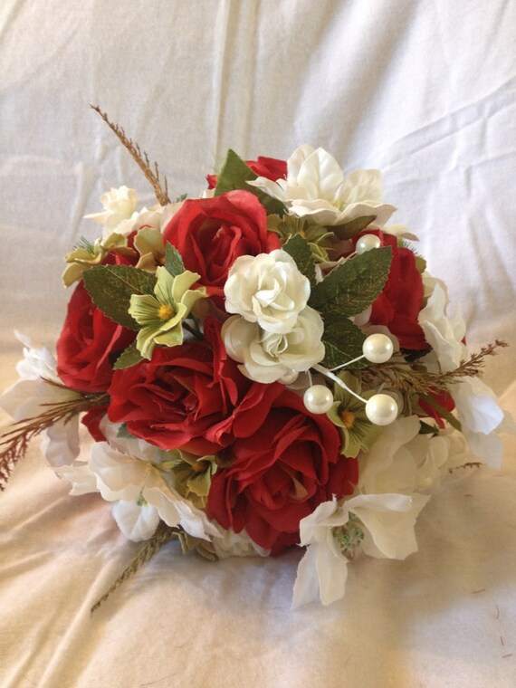 poinsettia bridal bouquet