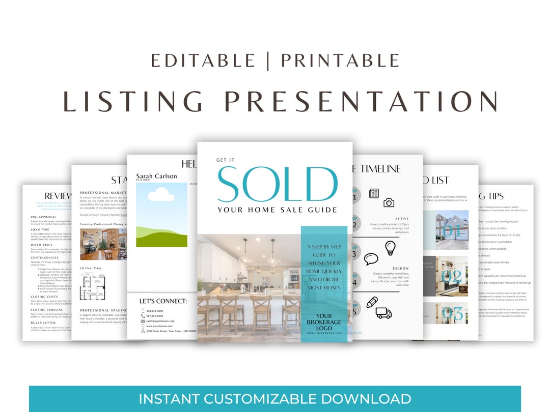 Real Estate Seller Guide | Realtor Listing Presentation (canva Template ...