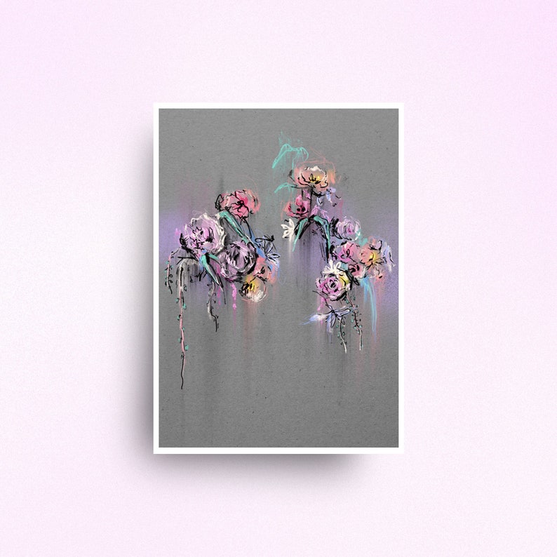 Abstrakte Blumen From Me 2 U Open Edition Art Print . Bild 1