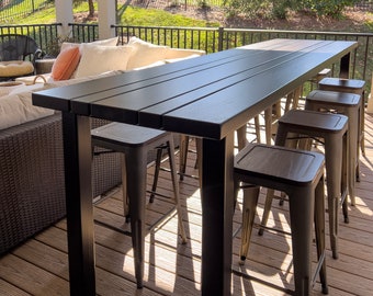 Outdoor Bar Height Parsons Style Table