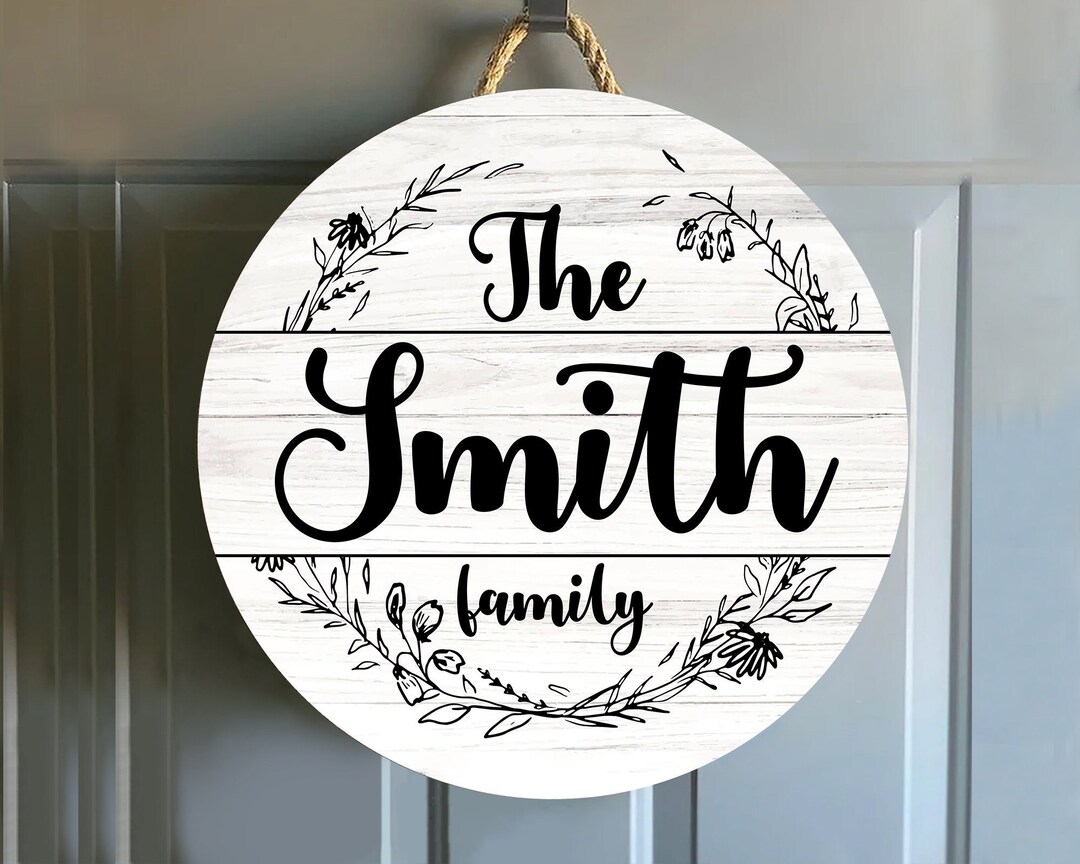 Personalized Family Door Sign Last Name Sign Farmhouse Sign Etsy