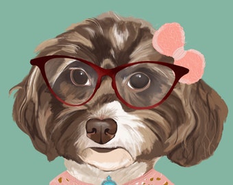 digital pet portrait items