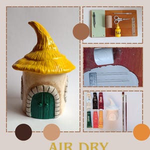 Air dry clay fairy house tutorial | step by step pattern | digital download