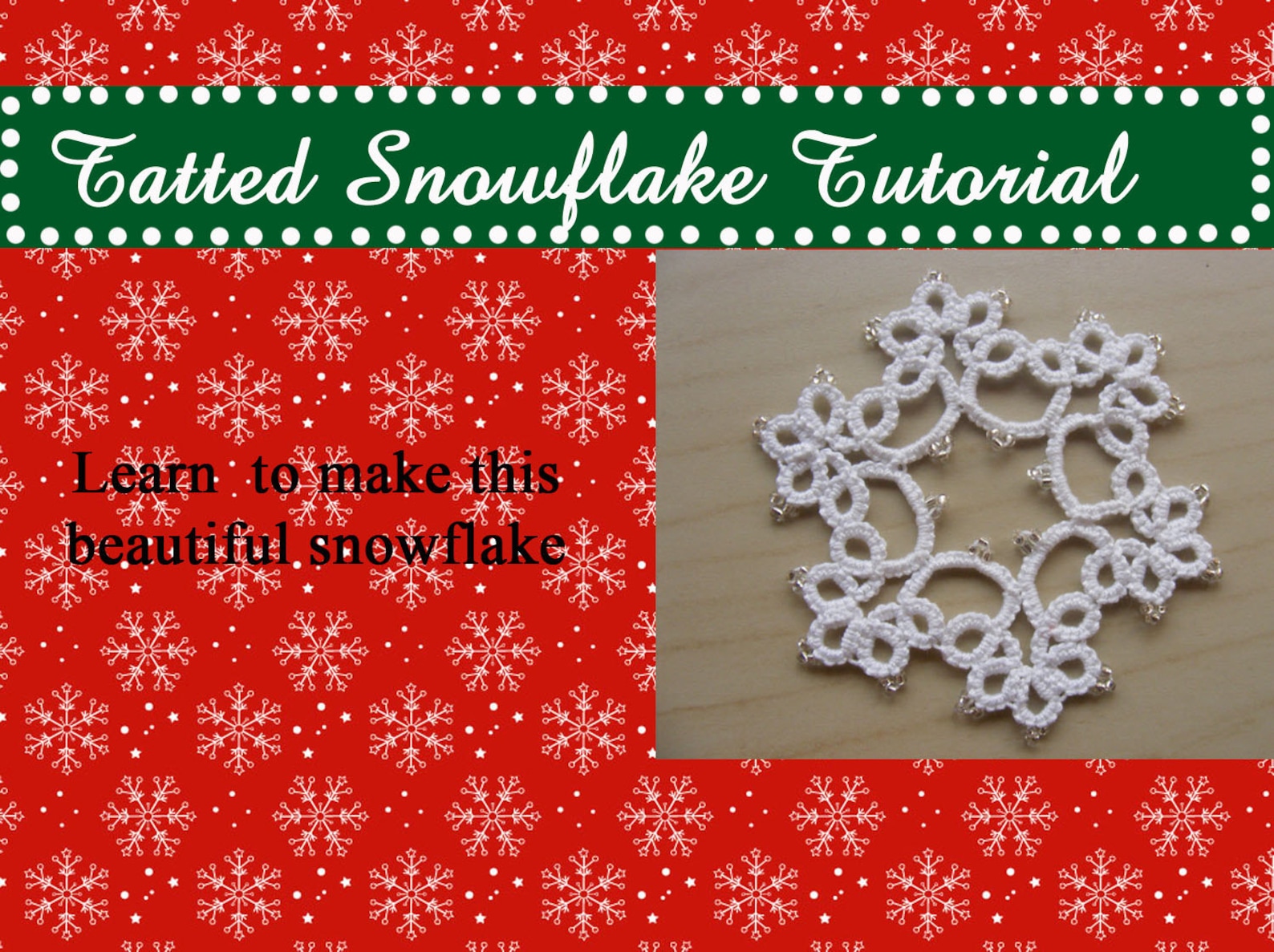 Needle Tatted Snowflake Pattern and Tutorial PDF File Etsy
