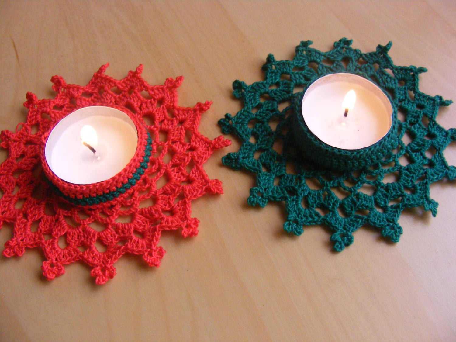 Christmas Crochet Candle Holder PDF Pattern Etsy