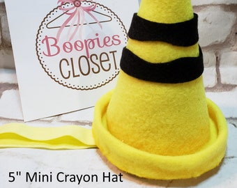 Crayon Mini Hat: 5" Felt Costume Hat for Adults & Children