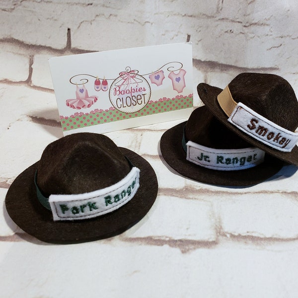 Park Ranger 3 & 6 Inch Mini Hats, Troopers Mini Hat, Mini Hat for Adults, Children and Pets, Costume Hats, Mini Hats, Pet Costumes