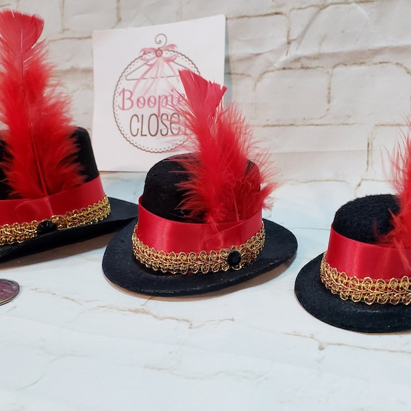 Ringmaster Mini Circus Top Hat for Adults & Children, Top Hat Headband, Top Hat for Girls, Top Hat for Dance, Top Hat Headpiece, Mini Hats