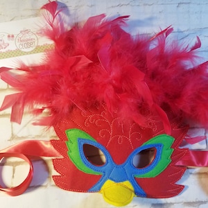 Feathered Parrot Mask, Parrot Bird Mask, Feathered Bird, Parrot Mask for Adults, Parrot Masks for Kids, Custom Exotic Bird Mask