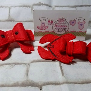 Lobster 3D Bow Barrette or Headband, Crab 3D Bow Barrette or Headband, Crayfish 3D Bow Barrette or Headband, Craw Fish 3D Bow Headband