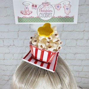 Popcorn Box Mini Top Hat for Adults & Children, Circus Popcorn Mini Hat, Theater Popcorn Mini Hat, Movie Popcorn Hat, Mini Hat, Novelty Hats