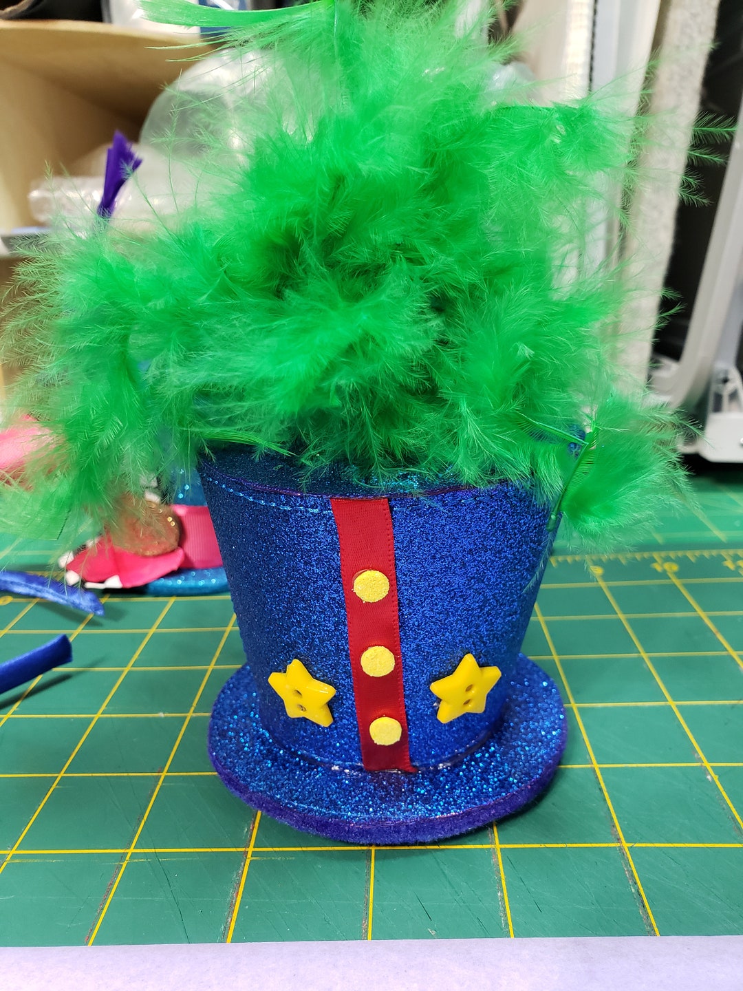 Custom Designed Mini Flared Top Hat, Novelty Hats, Birthday Hats, Derby