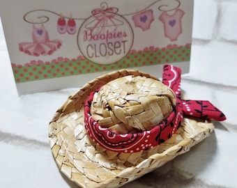 3" Mini Straw Cowgirl Hat Barrette: Western Hair Accessory