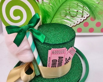 Cotton Candy Mini Top Hat: Circus Party Hat with Lollipop