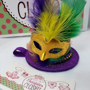 Mardi Gras Sparkle Mini Top Hat, 2 styles, for Adults & Children, Dance Troupe Hats, Custom Mini Top Hat, Hat Headpiece for Girls, Mini Hats