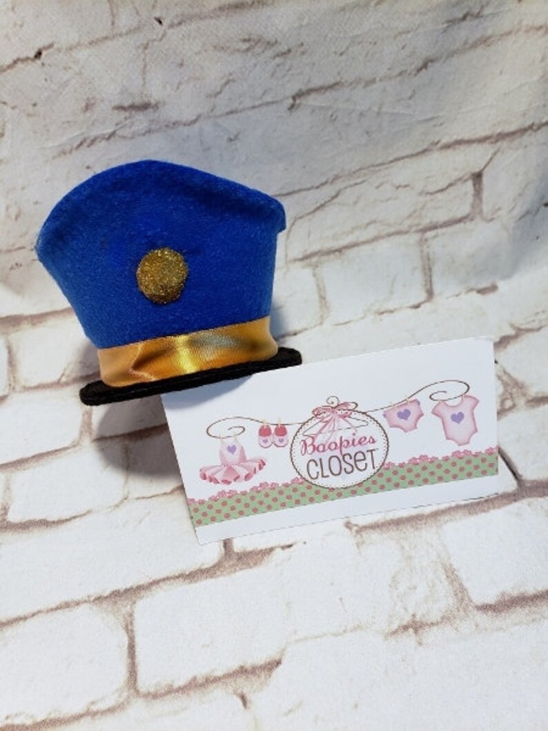 Mini Police Cap: Embroidered Felt Costume Hat for Kids, Adults & Pets ...