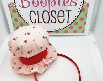 Strawberry Mini Bonnet Hat: Muffin Shaped Costume Hat