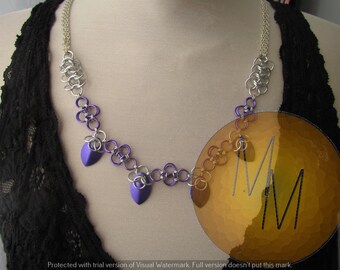 CLEARANCE - Purple & Silver Multi-Mail Necklace Set