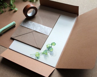 Set da scrittura - Cancelleria botanica in stile vintage, set da cancelleria Cottage Core, cancelleria vegetale, set di carta da scrittura, formato A5 più buste