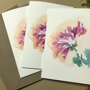 Set di biglietti di auguri floreali, biglietti di auguri con fiori botanici, set da 6, buste kraft ed ecocompatibili