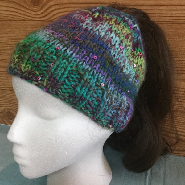 PATTERN: The Easiest Knitted Ponytail - Messy Bun Hat Ever! Pattern Only - Toddler, Girls & Ladies Sizes Included!