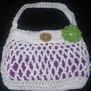 PATTERN: The Lacy TinyTote Ladies&#39; Crocheted Handbag Small Tote Bag