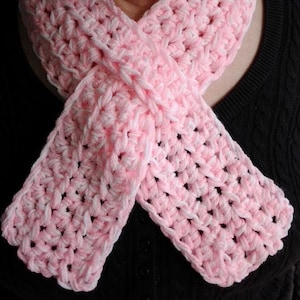 CROCHET PATTERN:   Breast Cancer Awareness Ribbon-Inspired Scarf w/BONUS! List of Colors & Causes-October is Breast Cancer Awareness Month!