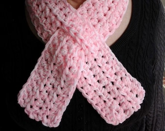 CROCHET PATTERN:   Breast Cancer Awareness Ribbon-Inspired Scarf w/BONUS! List of Colors & Causes-October is Breast Cancer Awareness Month!