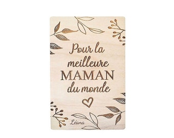 Carte en bois gravé, Meilleure maman/ papa, cadeau fête des pères, cadeau personnalisé maman, bonne fête, je t'aime papa? idée super maman