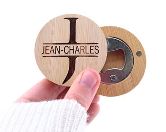 Magnetic bottle opener personalized engraved first name, original gift for dad, grandpa, Father's/Grandfather's Day gift, personalized gift for men