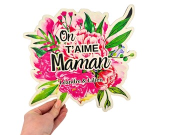 Wooden decoration for mom, customizable first names, Mother's Day gift, original mom gift souvenir, birthday gift, wall decoration