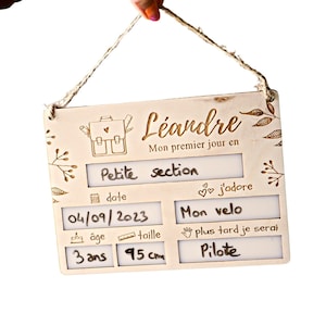 Pancarte rentrée ardoise bois, mon premier jour, dernier école, décoration enfant école, cadeau rentrée ou fin année scolaire nounou crèche