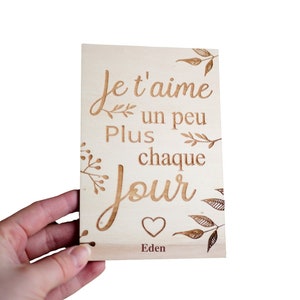 Wooden card - I love you - Valentine’s Day
