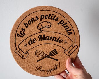 Dessous plat personnalisé mamie cuisine, cadeau fête grand mère , cadeau personnalisé mamie, idée originale déco cuisine, super mamie