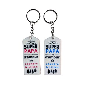 Customizable wooden dad key ring, Father's Day gift, birthday key ring, gift for him, moving in gift, super loving dad image 10