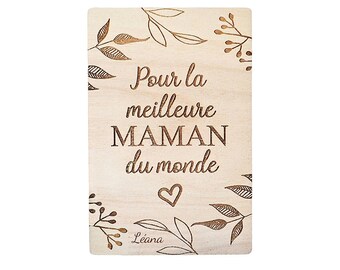 Carte en bois gravé, Meilleure maman/ papa, cadeau fête des pères, cadeau personnalisé maman, bonne fête, je t'aime papa? idée super maman