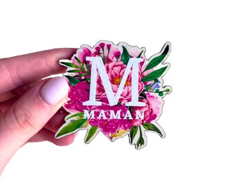 Magnet aimant frigo personnalisé fête des mères, idée cadeau original maman, super maman je t'aime, cadeau petit prix maman, magnet fleur