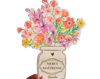 Wooden flower bouquet decoration to pose, flower vase thank you mistress, school party, nanny gift, thank you aster, thank you mistress, custom