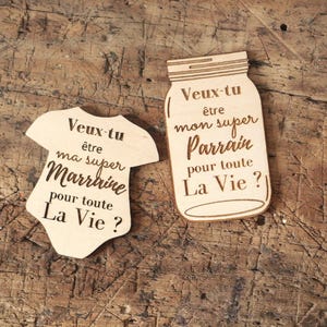 Magnet - bodie/jar - demande parrain/marraine, annonce naissance, arrivée de bébé, annonce grossesse originale, veux-tu être mon parrain ?