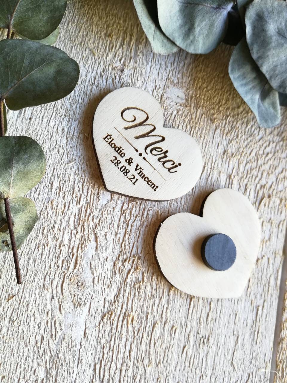 Magnet Merci Coeur/ Aimant Mariage/Cadeau Invités