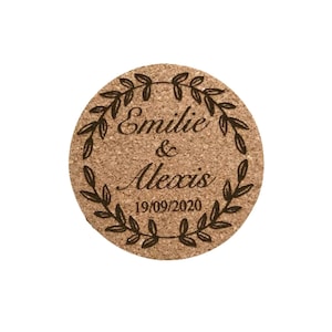 Cork coasters, wedding table, place marker, guest gift, wedding decoration, table decoration,