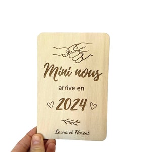 Wooden card for pregnancy, Mini Us/ Hands, baby ad, pregnancy, advertising card, application for sponsor, future mother imagem 3